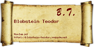 Blobstein Teodor névjegykártya
